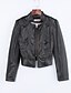 cheap Women&#039;s Jackets-Women&#039;s Faux Leather Jacket Short Solid Colored Dailywear Chic &amp; Modern Black S M L XL