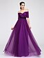 cheap Special Occasion Dresses-A-Line Off Shoulder Floor Length Tulle Dress with Criss Cross by TS Couture®