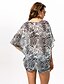 abordables Chemises Pour Femme-Femme Animal Blouse Bohème Plage Col en V Gris