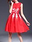 cheap Women&#039;s Dresses-Women&#039;s Party Sophisticated A Line / Sheath Dress - Floral Pleated Summer Red