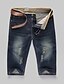 abordables Pantalons &amp; Shorts Homme-Jeans Pour des hommes Couleur plaine Décontracté Coton Noir / Bleu