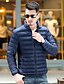 cheap Men&#039;s Downs &amp; Parkas-Men&#039;s Daily Solid Colored White Duck Down Zipper Regular Down, Polyester Long Sleeve Winter Stand Wine / Light gray / Royal Blue XL / XXL / XXXL