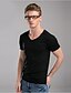 Недорогие Мужские рубашки-Г-н D® Мужчины V-образный вырез Короткие Футболка черный увядает / Кот / Вино-581