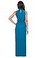 cheap Plus Size Dresses-Women&#039;s Sheath Dress Sleeveless Solid Colored Ruched Summer Crew Neck Boho Plus Size Black Blue / Maxi