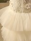 cheap Flower Girl Dresses-Sheath / Column Knee Length Flower Girl Dress - Lace Short Sleeve Jewel Neck with Appliques / Lace by LAN TING BRIDE®