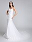 cheap Wedding Dresses-Mermaid / Trumpet Wedding Dresses Spaghetti Strap Chapel Train Lace Sleeveless Open Back with Lace Appliques 2022