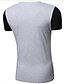 Χαμηλού Κόστους Ανδρικά μπλουζάκια casual-Ανδρικά Μπλουζάκι Συνδυασμός Χρωμάτων Λευκό Μαύρο Γκρίζο Κοντομάνικο Καθημερινά Άριστος Βαμβάκι / Καλοκαίρι / Καλοκαίρι