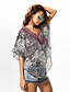 preiswerte Blusen und Hemden für Damen-Damen Tier Bluse Boho Strand V-Ausschnitt Grau