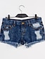 זול מכנסיים לנשים-בגדי ריקוד נשים שורטים / ג&#039;ינסים מכנסיים - גיזרה נמוכה אחיד