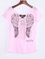 cheap Women&#039;s T-shirts-Women&#039;s Print Cut Out T-shirt - Cotton Simple Street chic Going out V Neck Pink