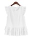 baratos Blusas e Camisas de mulher-Mulheres Camisa Casual Simples Verão,Sólido Branco / Verde Linho Decote Redondo Sem Manga Opaca