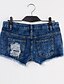 billige Bukser til kvinner-Dame Shorts / Jeans Bukser Ensfarget Lavt liv