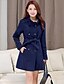 cheap Women&#039;s Coats &amp; Trench Coats-Women&#039;s Daily Basic Plus Size Coat, Solid Colored Brown / Navy Blue / Red XXL / XXXL / 4XL