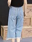 billige Kvindebukser-Kvinders Simpel Straight / Jeans Bukser Uelastisk Bomuld