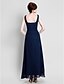 cheap Mother of the Bride Dresses-Sheath / Column Mother of the Bride Dress Scoop Neck Floor Length Chiffon No with Beading 2023