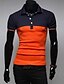 preiswerte Polo-Shirts für Herren-Herrn Patchwork Polo - Baumwolle Alltag Sport Blau / Orange / Hellgrau / Kurzarm / Sommer