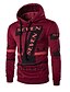 preiswerte Herren-Hoodies und -Sweatshirts-Herrn Kapuzenshirt Buchstabe Druck Sport - Langarm Schwarz Rot Dark Gray Blaugrün M L XL XXL / Frühling / Herbst