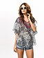 baratos Blusas e Camisas de mulher-Mulheres Animal Blusa Boho Praia Decote V Cinzento