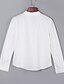 baratos Blusas e Camisas de mulher-Mulheres Camisa Social Sólido Decote V Branco L / Outono