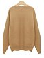 billige damesweaters-Damer Simpel Afslappet/Hverdag Plusstørrelser Normal Pullover Ensfarvet,Asymetrisk Langærmet Polyester Efterår Medium Mikroelastisk