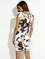 cheap Work Dresses-Women&#039;s Plus Size Slim Bodycon Shift Dress Print Summer White XXL XXXL XXXXL