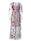 cheap Maxi Dresses-Women&#039;s Casual/Daily Vintage Chinoiserie Sheath Lace Dress,Floral Round Neck Maxi Long Sleeves Polyester Fall High Rise Inelastic