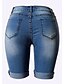 preiswerte Damenhosen-Damen Sexy Mikro-elastisch Kurze Hosen Jeans Hose, Leinen Frühling Herbst Solide