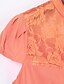 billige Bluser og skjorter til kvinner-Dame Ensfarget Puffermer Skjorte Gatemote Daglig V-hals Hvit / Svart / Oransje