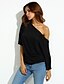 abordables T-shirts Femme-Femme Tee-shirt Couleur Pleine Dos Nu Hauts Simple Bateau Blanche Noir