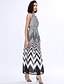 cheap Maxi Dresses-Women&#039;s Plus Size A-Line Dress Sleeveless Striped Criss Cross Summer Stand Party Choker Black S M L XL XXL XXXL / Maxi