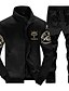 cheap Men&#039;s Outerwear-Men&#039;s Active Long Sleeve Activewear Set Print Black XL / Spring / Fall