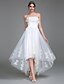 economico Hochzeitskleider-A-Line Wedding Dresses Strapless Asymmetrical Tulle Strapless with Ruched Appliques 2020