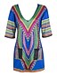 cheap Women&#039;s Dresses-Women&#039;s Boho In Colour Deep V 1/2 Length Sleeve Mini Dress-6516