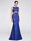 זול שמלות נשף-Mermaid / Trumpet Boat Neck / Bateau Neck Floor Length Lace Prom / Formal Evening Dress with Lace by TS Couture®