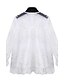 cheap Women&#039;s Blouses &amp; Shirts-Women&#039;s Going out Street chic Fall Blouse,Patchwork Round Neck Long Sleeve White / Black Polyester Sheer