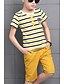 cheap Sets-Boys 3D Striped Clothing Set Short Sleeves Summer Cotton 6-12 Y 12 Y+ Casual Daily