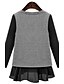 cheap Women&#039;s Sweaters-Women&#039;s Plus Size Street chic Regular Pullover,Patchwork Black Gray Round Neck Long Sleeve Cashmere Fall Medium Micro-elastic