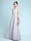 Χαμηλού Κόστους Λουλουδάτα φορέματα για κορίτσια-Γραμμή Α Μακρύ Λαιμός σέσουλα Σιφόν Junior Bridesmaid Dresses &amp; Gowns Με Δαντέλα Παιδικό γαμήλιο φόρεμα καλεσμένων 4-16 ετών