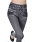 abordables Leggings-Femme Sexy Toile de jean Doublure Polaire Legging Couleur Pleine Imprimé Taille médiale Noir Bleu Gris S M L / Slim