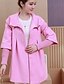 cheap Women&#039;s Coats &amp; Trench Coats-Women&#039;s Casual/Daily Simple Coat,Solid Peter Pan Collar ¾ Sleeve Winter Blue / Pink / Red / Beige /