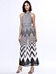 cheap Maxi Dresses-Women&#039;s Plus Size A-Line Dress Sleeveless Striped Criss Cross Summer Stand Party Choker Black S M L XL XXL XXXL / Maxi