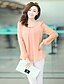 cheap Plus Size Tops-Women&#039;s Blouse Solid Colored Plus Size Round Neck Daily Weekend Long Sleeve Loose Tops White Black Pink / Lantern Sleeve