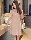 cheap Maternity Dresses-Maternity Holiday Cute Loose Dress,Solid Round Neck Above Knee Short Sleeve Pink Cotton Summer Inelastic Medium