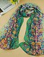 cheap Chiffon Scarves-Women&#039;s Chiffon Flowers Print Scarf,Pink/Blue/Green/Royal Blue/Black