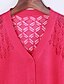 voordelige Damestruien-Dames Cut Out Effen Lange mouw Lang Vest, V-hals Herfst Wol Zwart / Roze / Donker roze M / L / XL