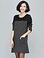 cheap Women&#039;s Dresses-Women&#039;s Plus Size Street chic A Line Loose Dress - Patchwork, Cut Out
