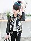 cheap Outerwear-Girls&#039; Jacket &amp; Coat Long Sleeve Floral Floral PU Casual Daily 3D Printed Graphic