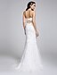 cheap Wedding Dresses-Wedding Dresses Mermaid / Trumpet Halter Neck Sleeveless Court Train Tulle Bridal Gowns With Appliques 2023