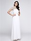 cheap Special Occasion Dresses-A-Line Dress Prom Formal Evening Floor Length Short Sleeve Illusion Neck Chiffon with Draping Appliques 2024