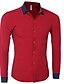 tanie Koszule męskie-Męskie Kolorowy blok Koszula - Bawełna Codzienne Biały / Czerwony / Granatowy / Długi rękaw